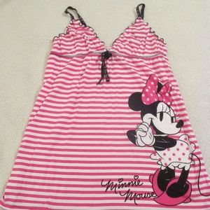 Minnie Mouse, Pink and White Striped Nightgown